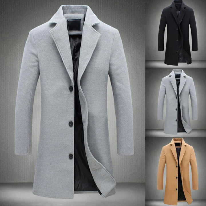 Long Winter Coat for Men - Noah-Beige-M-The Livary