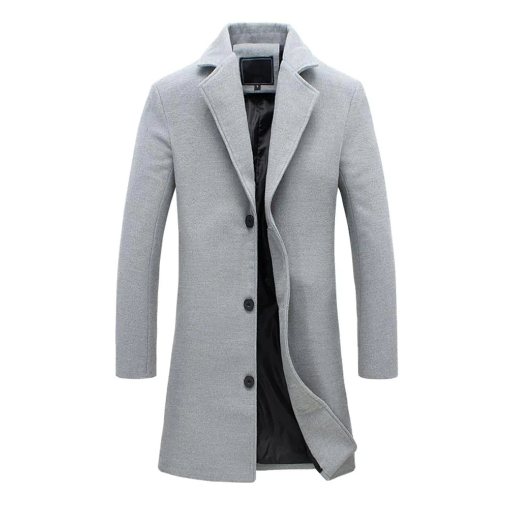 Long Winter Coat for Men - Noah-Light grey-M-The Livary