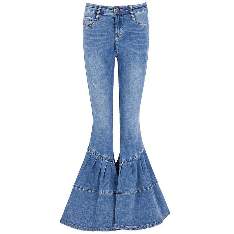 High Waisted Flared Jeans - Mia-Blue-26-The Livary