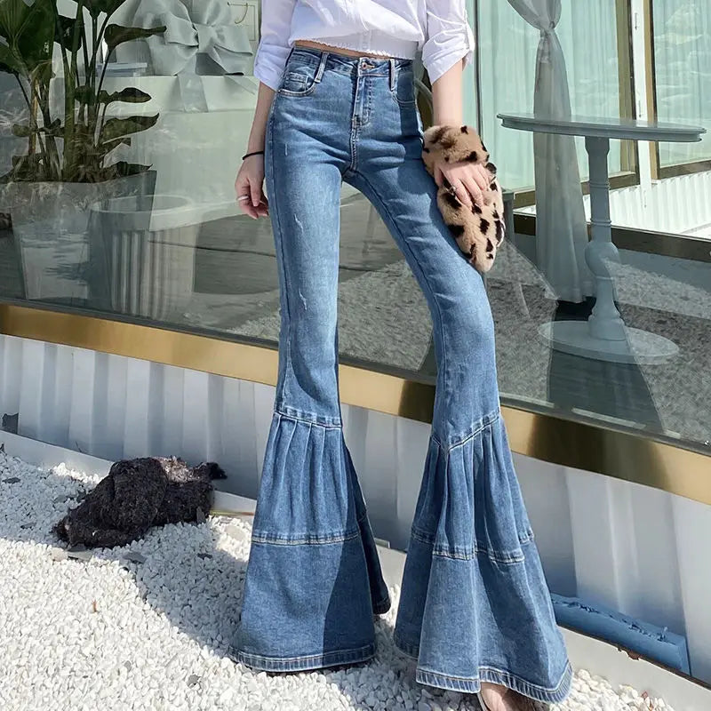 High Waisted Flared Jeans - Mia-Blue-26-The Livary
