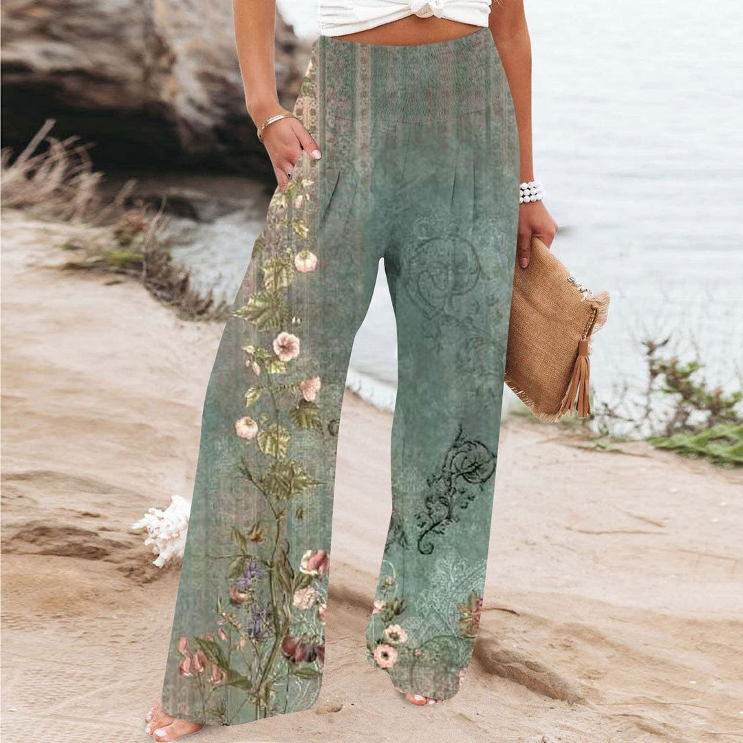 Comfortable and Stylish Flared Women's Trousers - Lotte-Green-S-The Livary