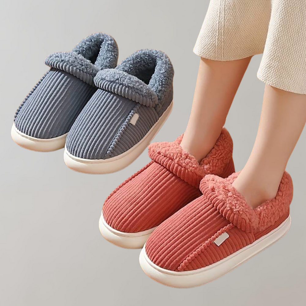 Warm and Comfortable Ladies' Slippers - Livia-Blue-3.5-The Livary
