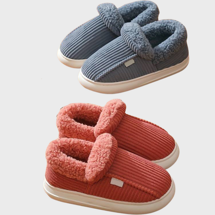 Warm and Comfortable Ladies' Slippers - Livia-Blue-3.5-The Livary