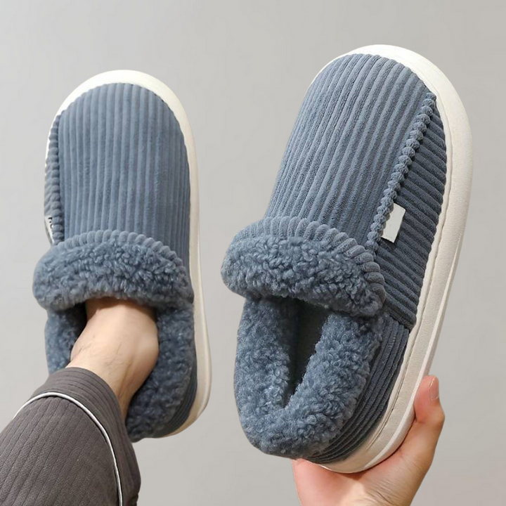 Warm and Comfortable Ladies' Slippers - Livia-Blue-3.5-The Livary