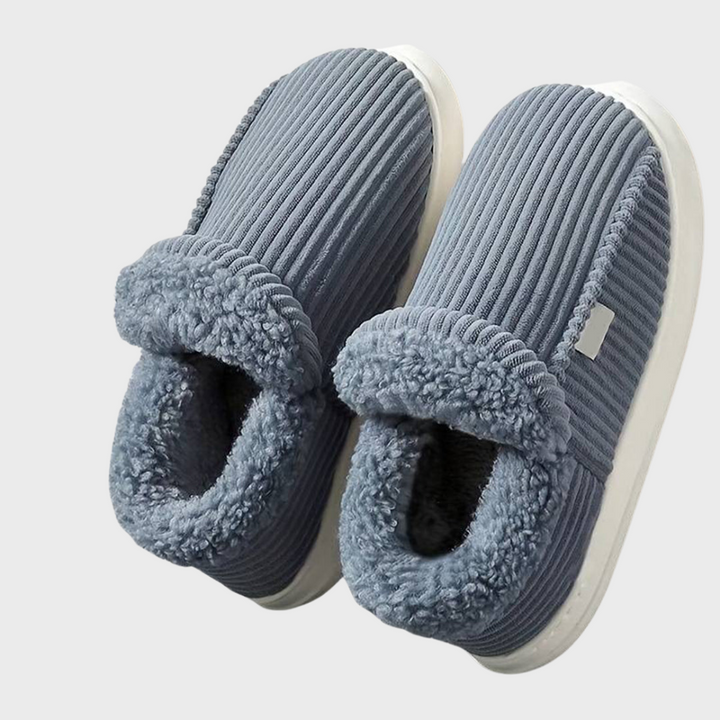 Warm and Comfortable Ladies' Slippers - Livia-Blue-3.5-The Livary