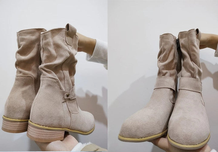 Comfortable Ankle Boots for Women - BellaStep-Beige-2.5-The Livary