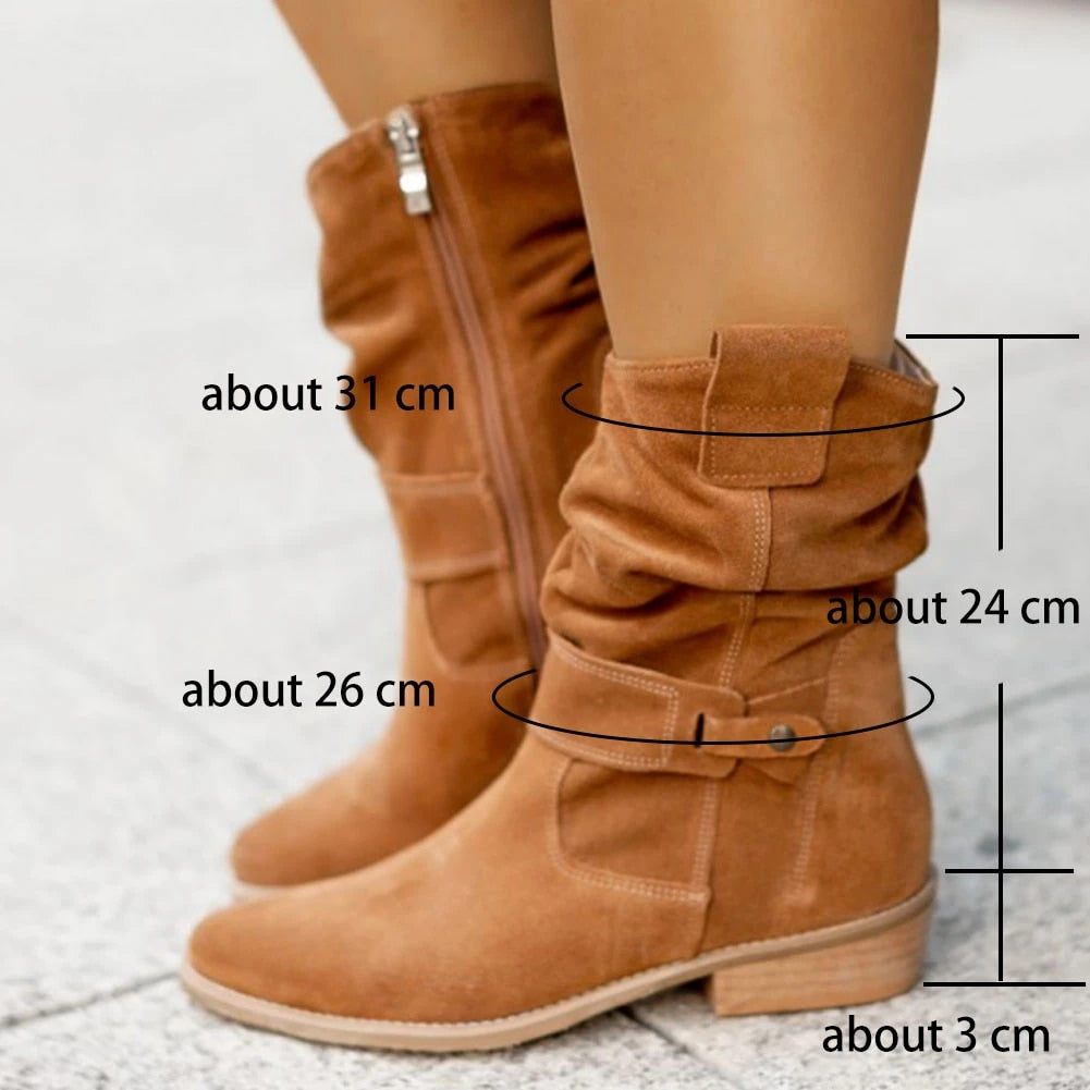 Comfortable Ankle Boots for Women - BellaStep-Beige-2.5-The Livary