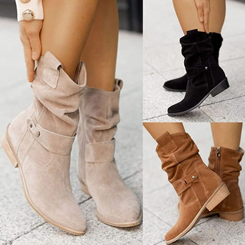 Comfortable Ankle Boots for Women - BellaStep-Beige-2.5-The Livary