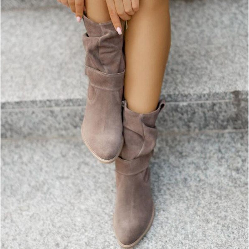 Comfortable Ankle Boots for Women - BellaStep-Beige-2.5-The Livary