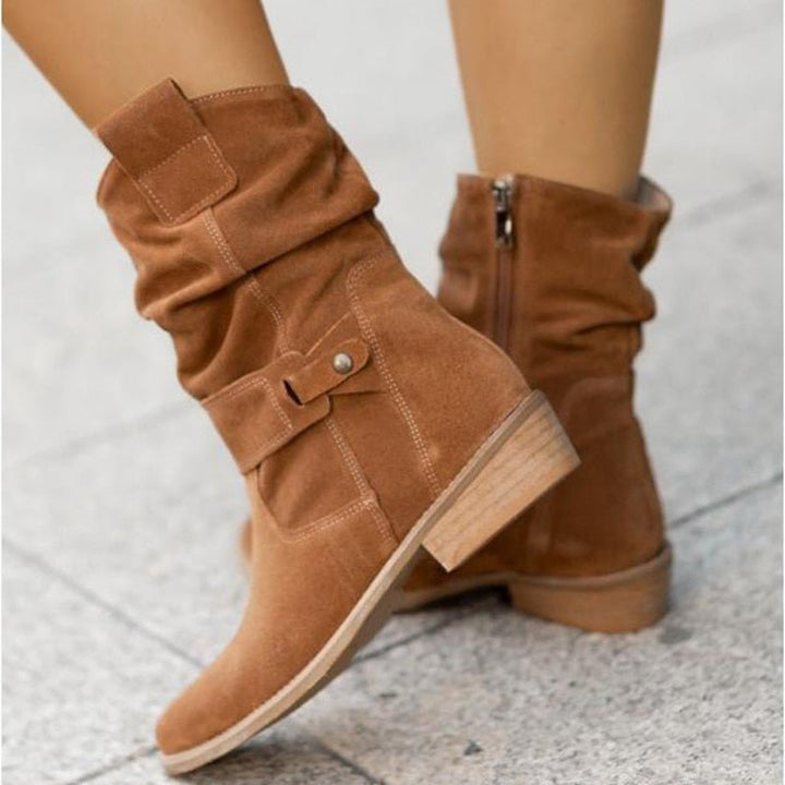 Comfortable Ankle Boots for Women - BellaStep-Beige-2.5-The Livary
