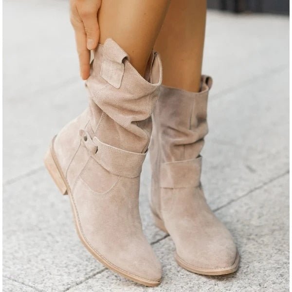 Comfortable Ankle Boots for Women - BellaStep-Beige-2.5-The Livary