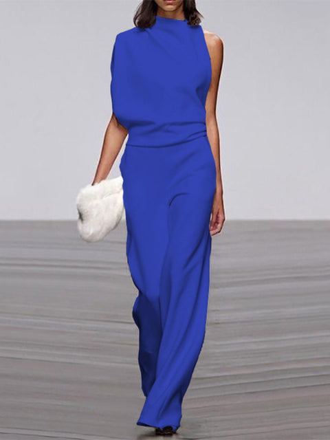 Trendy Sleeveless Jumpsuit - Mira-Blue-4-The Livary