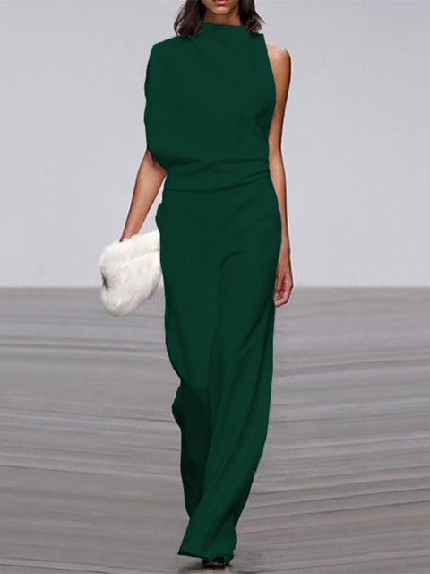 Trendy Sleeveless Jumpsuit - Mira-Dark green-4-The Livary
