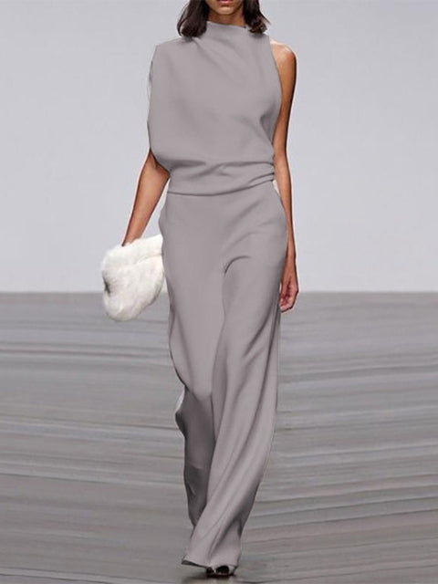 Trendy Sleeveless Jumpsuit - Mira-Dark grey-4-The Livary