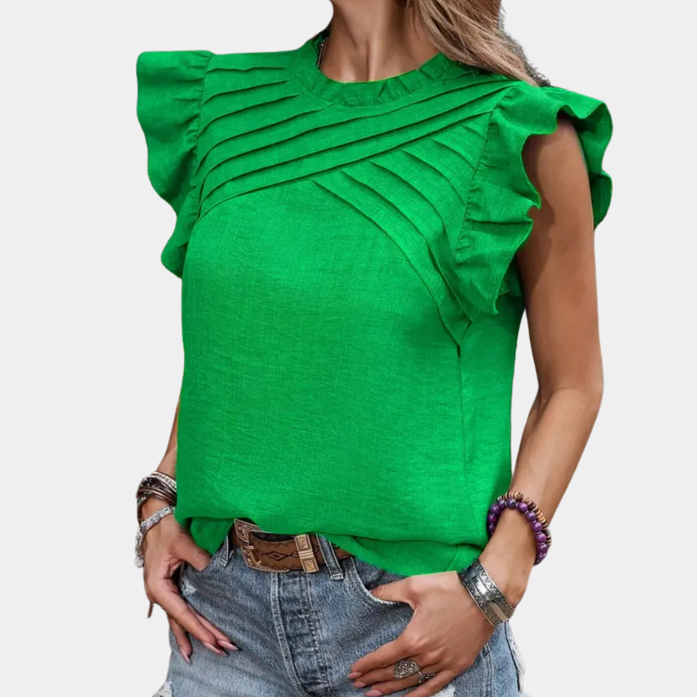 Classic Green Blouse for Women - Celeste-XS-The Livary