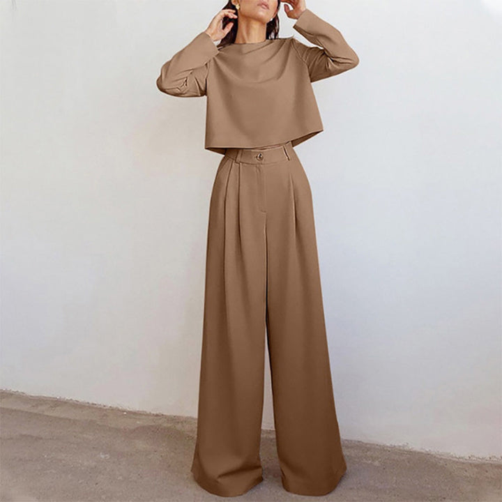 Trendy Two-Piece Palazzo Set - Amara-Black-S-The Livary