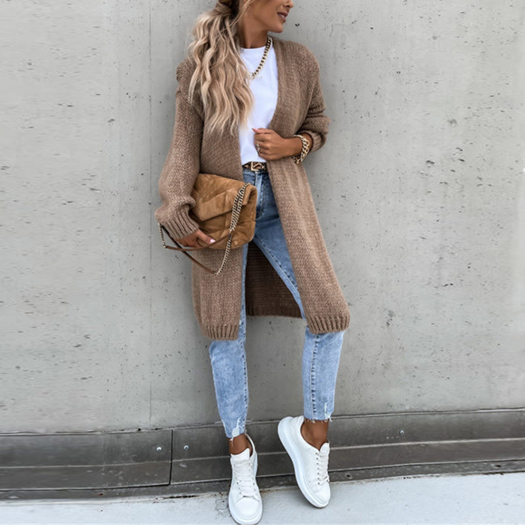 Classic Ladies Cardigan - Camile-Beige-S-The Livary