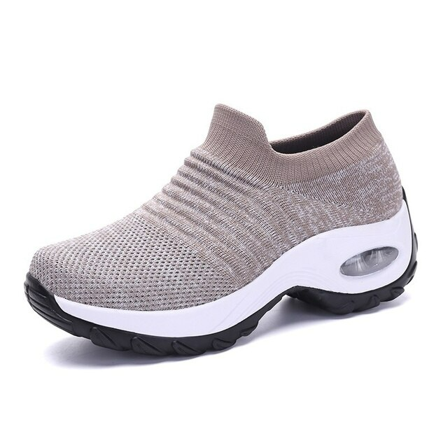 Orthopaedic Hypersoft Running Shoes for Women – Eliana-Khaki-3-The Livary