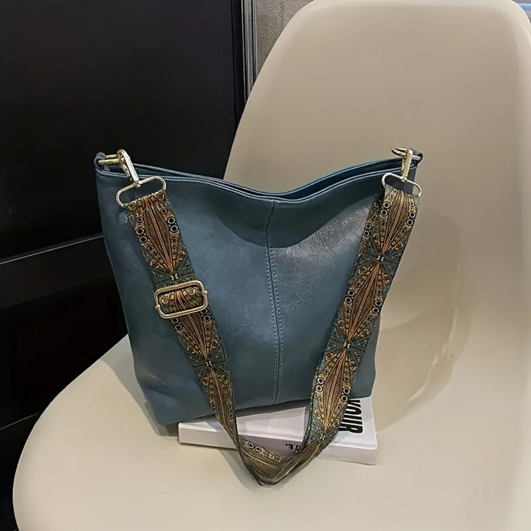 Waterproof Leather Handbags - Mia-Dark blue-The Livary