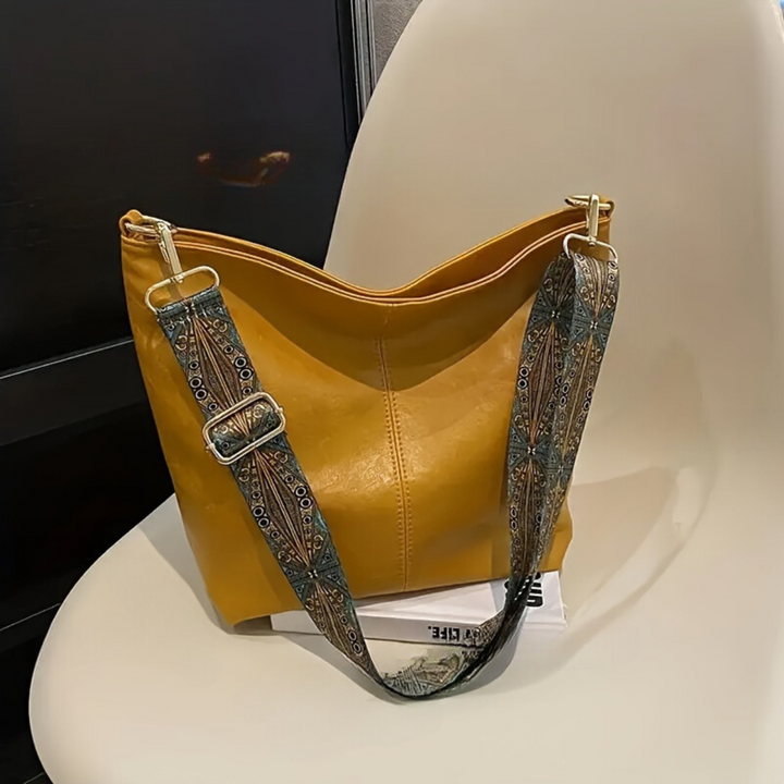 Waterproof Leather Handbags - Mia-Yellow-The Livary