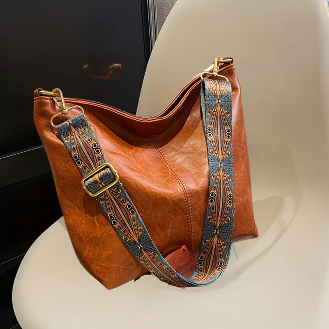 Waterproof Leather Handbags - Mia-Light brown-The Livary