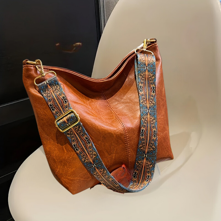 Waterproof Leather Handbags - Mia-Light brown-The Livary