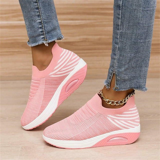 Ergonomic mesh sneakers with air cushioning for women – Alina-Pink-3-The Livary