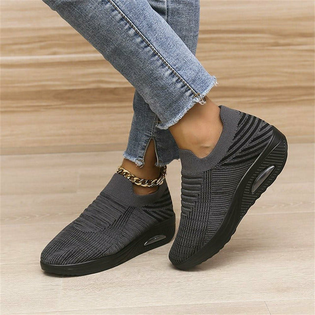 Ergonomic mesh sneakers with air cushioning for women – Alina-Gray-3-The Livary