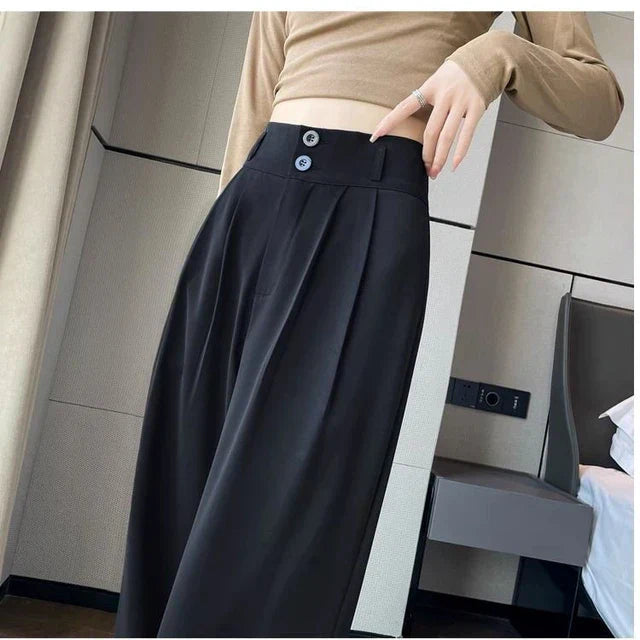 Black Women's High Waist Palazzo Trousers – Elara-S-The Livary
