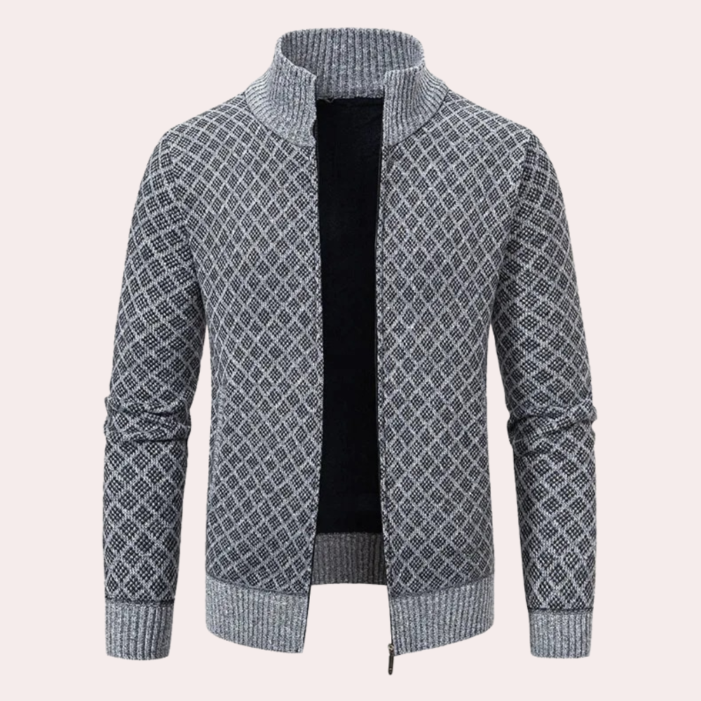 Runia - Knitted Cardigan for Men-Grey-S-The Livary