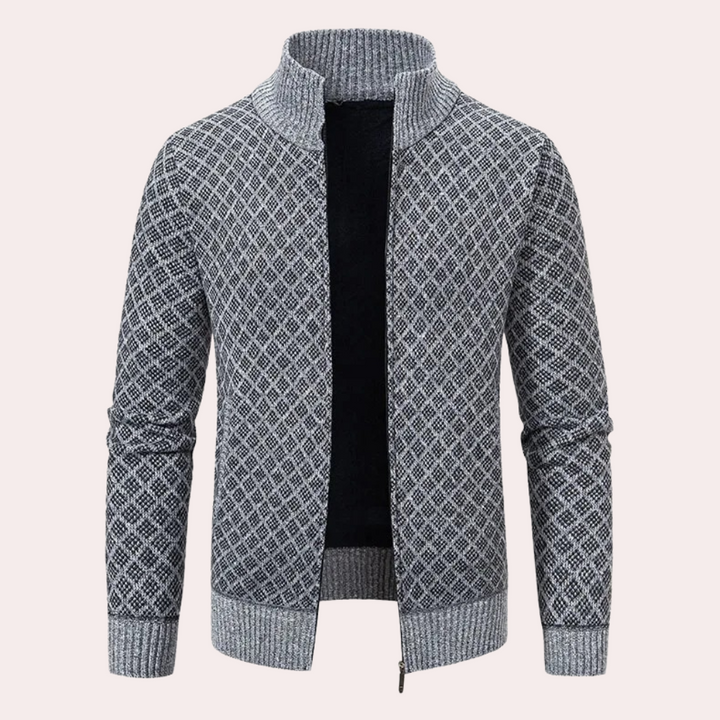 Runia - Knitted Cardigan for Men-Grey-S-The Livary