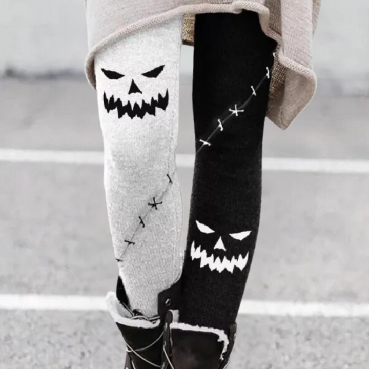 Trendy Stretch Women's Leggings - Kelsey-Black White-XS-The Livary