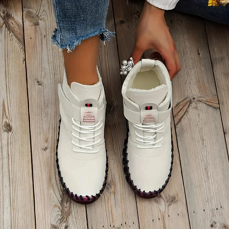 Handmade Comfort Sneaker Boots - Amara-Beige-2.5-The Livary