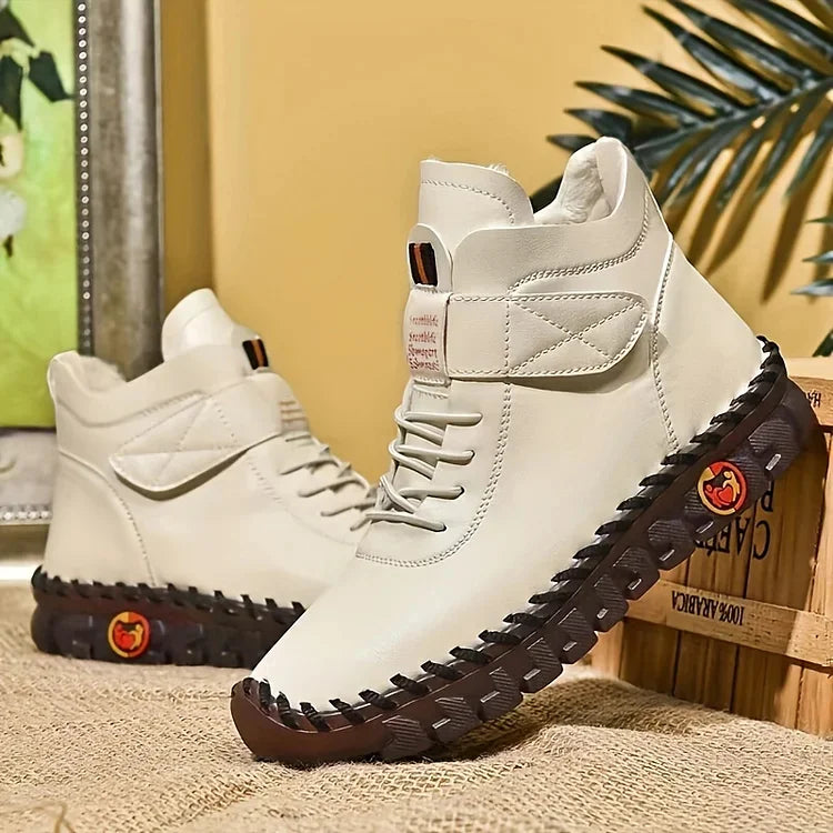 Handmade Comfort Sneaker Boots - Amara-Beige-2.5-The Livary