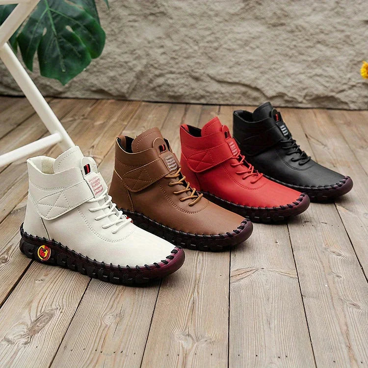 Handmade Comfort Sneaker Boots - Amara-Beige-2.5-The Livary