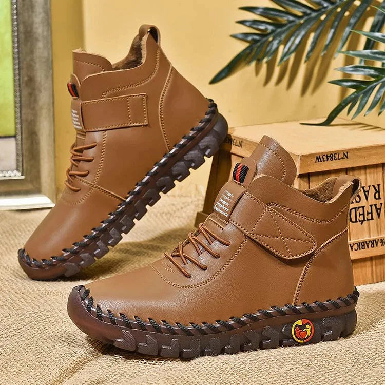 Handmade Comfort Sneaker Boots - Amara-Beige-2.5-The Livary