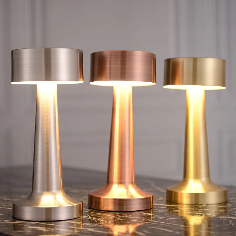Modern Dimmerable Table Lamp - Victor-Gold-Cylinder-The Livary