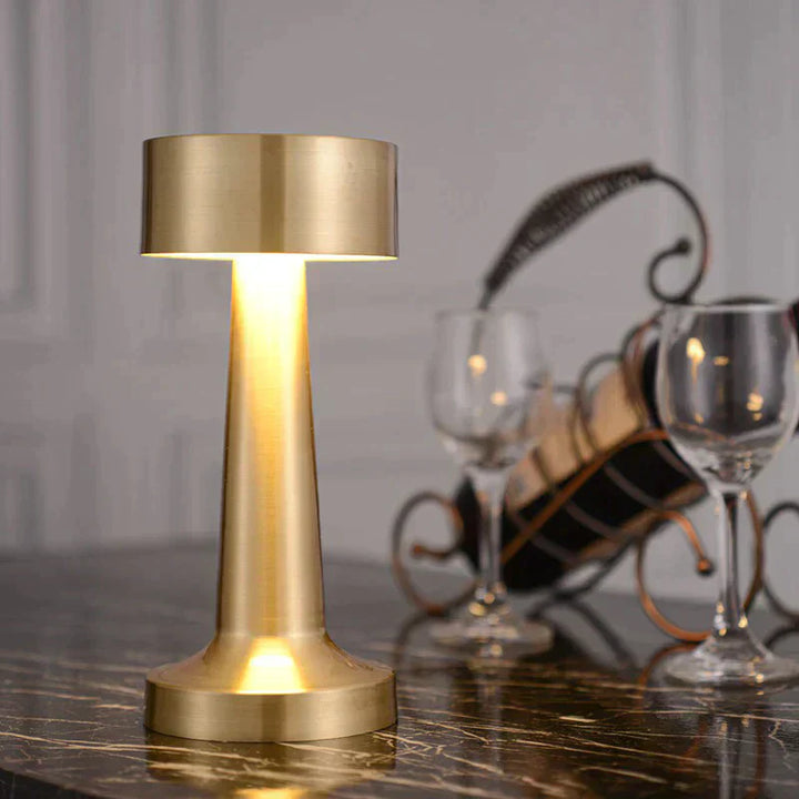 Modern Dimmerable Table Lamp - Victor-Gold-Cylinder-The Livary