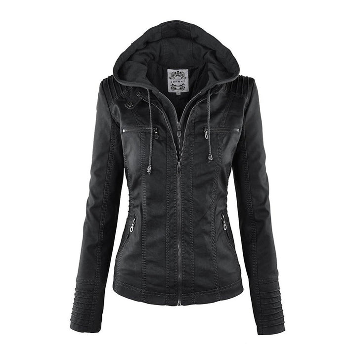 Stylish Leather Summer Jacket for Ladies - Elara-Black-S-The Livary