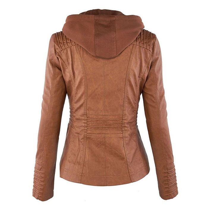 Stylish Leather Summer Jacket for Ladies - Elara-Khaki-S-The Livary