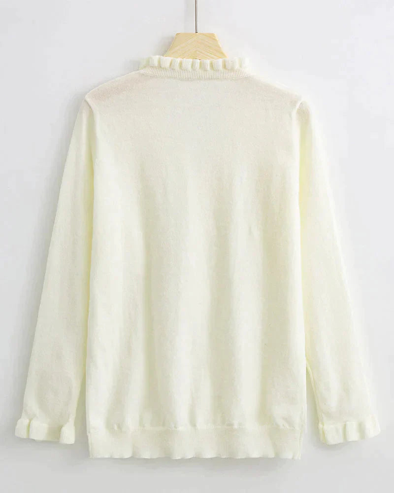 Stylish Sweater with Ruffles - Elodie-Light blue-S-The Livary