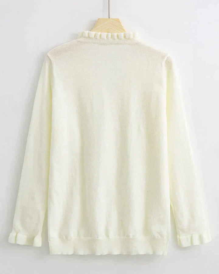Stylish Sweater with Ruffles - Elodie-Light blue-S-The Livary