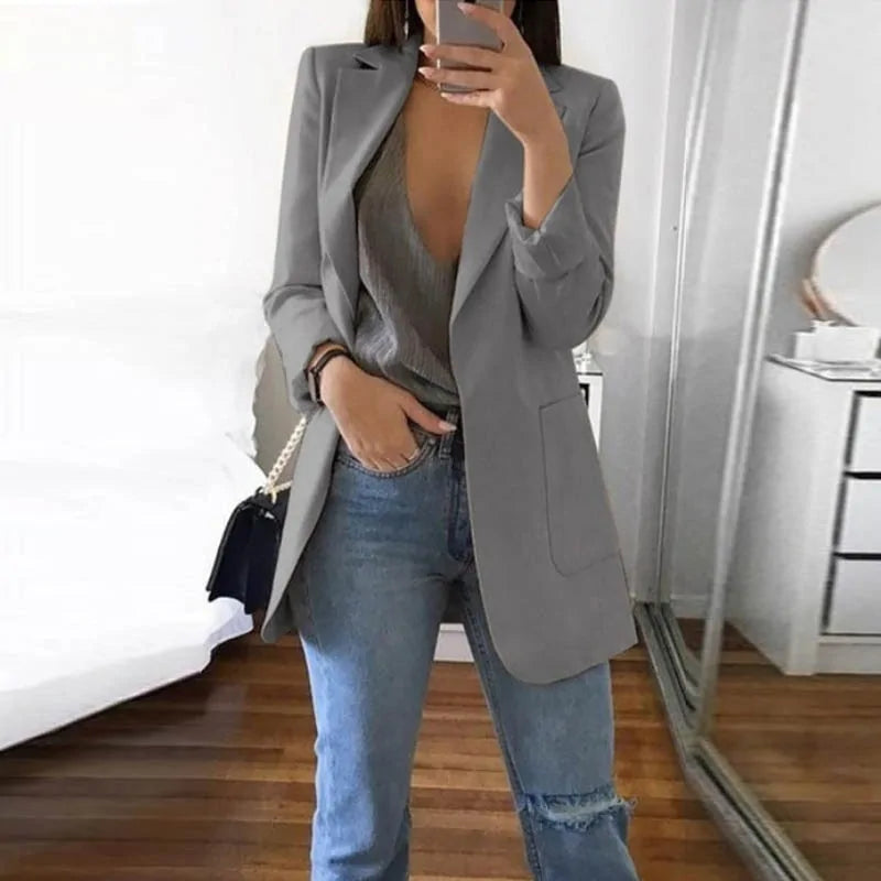 Stylish Elegant Streetwear Blazer - Serena-Gray-S-The Livary