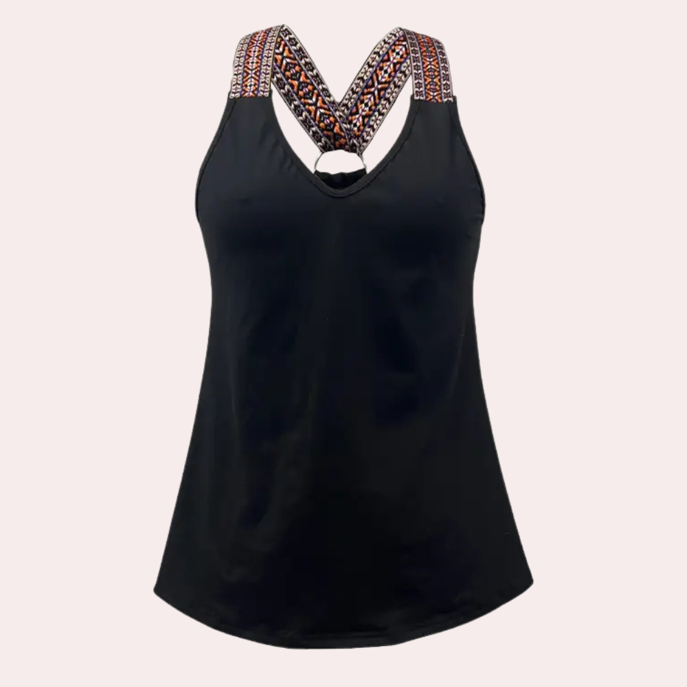 Black Fashionable V-Neck Top for Women - Noa-XS-The Livary