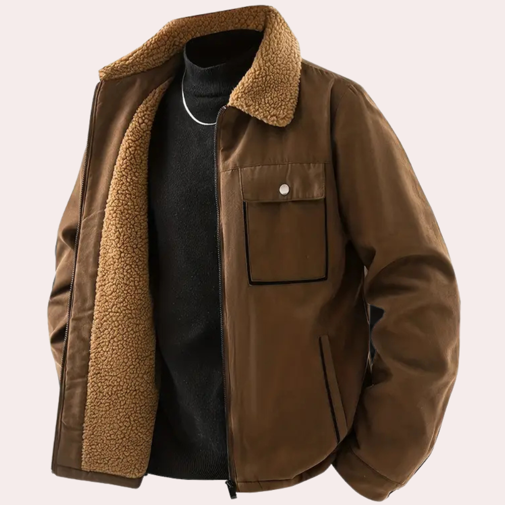 Kebell - Warm Lined Winter Jacket for Men-Brown-S-The Livary
