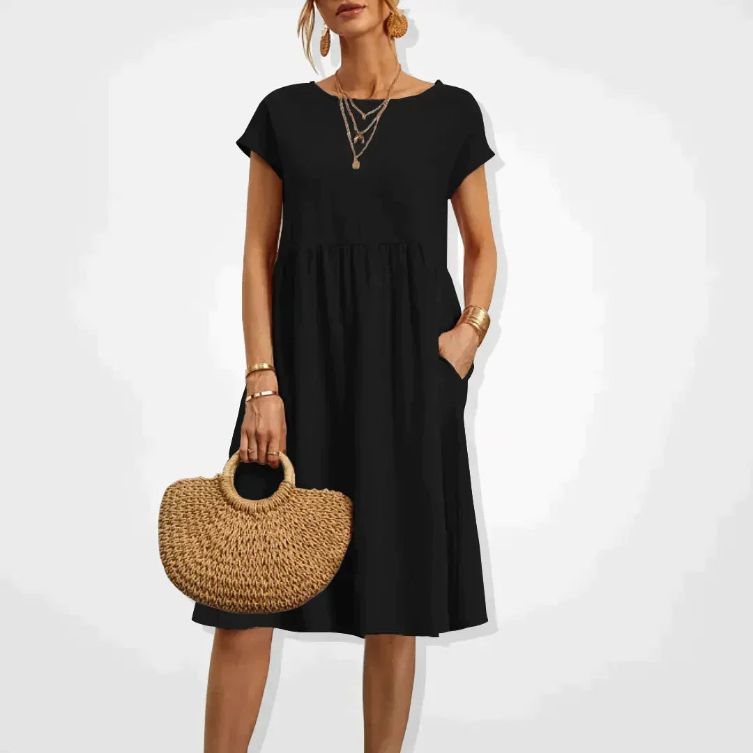 Airy linen dress - Elodie-Black-S-The Livary