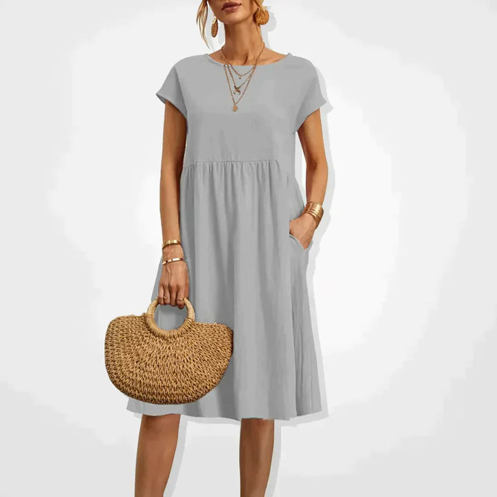 Airy linen dress - Elodie-Gray-S-The Livary