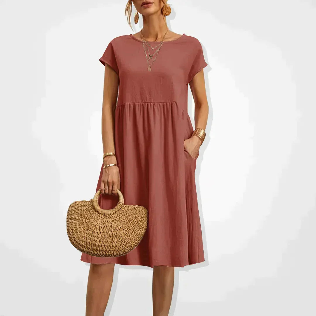 Airy linen dress - Elodie-White-S-The Livary