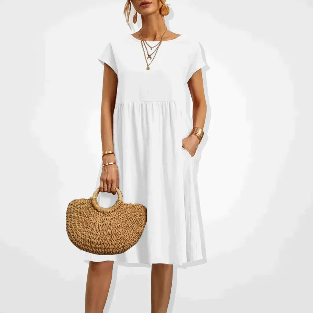Airy linen dress - Elodie-White-S-The Livary