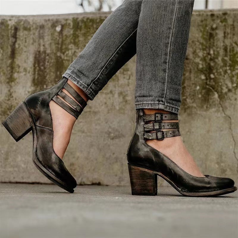 Comfortable & stylish women's leather shoes with non-slip sole – Amalia-Brown-2.5-The Livary